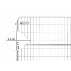 BAUZAUNWELT 15,5 kg 3,5 x 2,0 m Mobilzaun Round Top - Rundrahmen - extra stabil