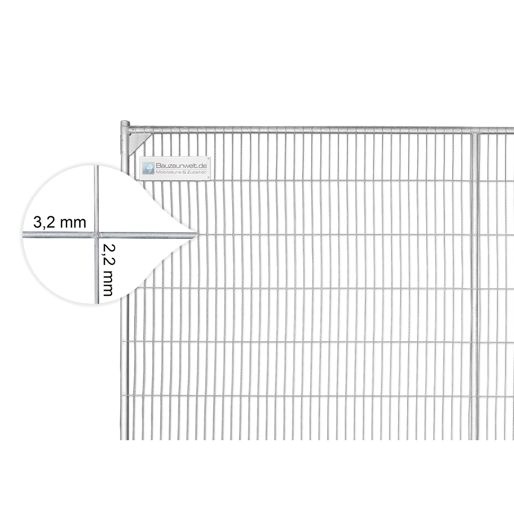 BAUZAUNWELT 15,5 kg Anti Climb 3,5 x 2,0 m Mobilzaun - Masche 43 x 262 mm - stabil
