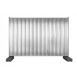 Closed construction fence made of trapezoidal sheet metal - privacy screen - galvanized