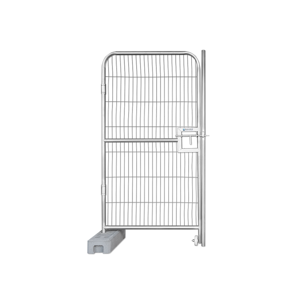 Construction fence gate 1.15 x 2.00 m - close mesh with round frame