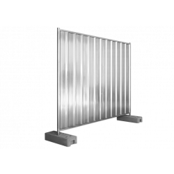 Closed construction fence made of trapezoidal sheet metal - privacy screen - galvanized