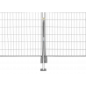 Construction fence support strut with small plate - anchoring with ground anchors