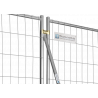 Construction fence support strut with large plate - anchoring with ground spike