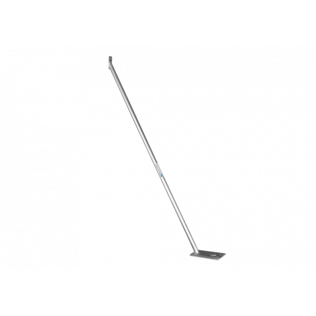 Construction fence support strut with large plate - anchoring with ground spike