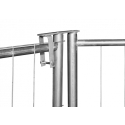 Construction fence standard swivel joint - for creating construction fence gates