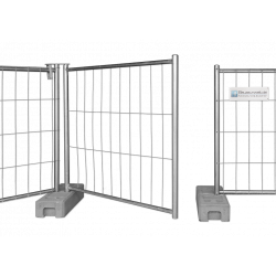 Construction fence standard swivel joint - for creating construction fence gates
