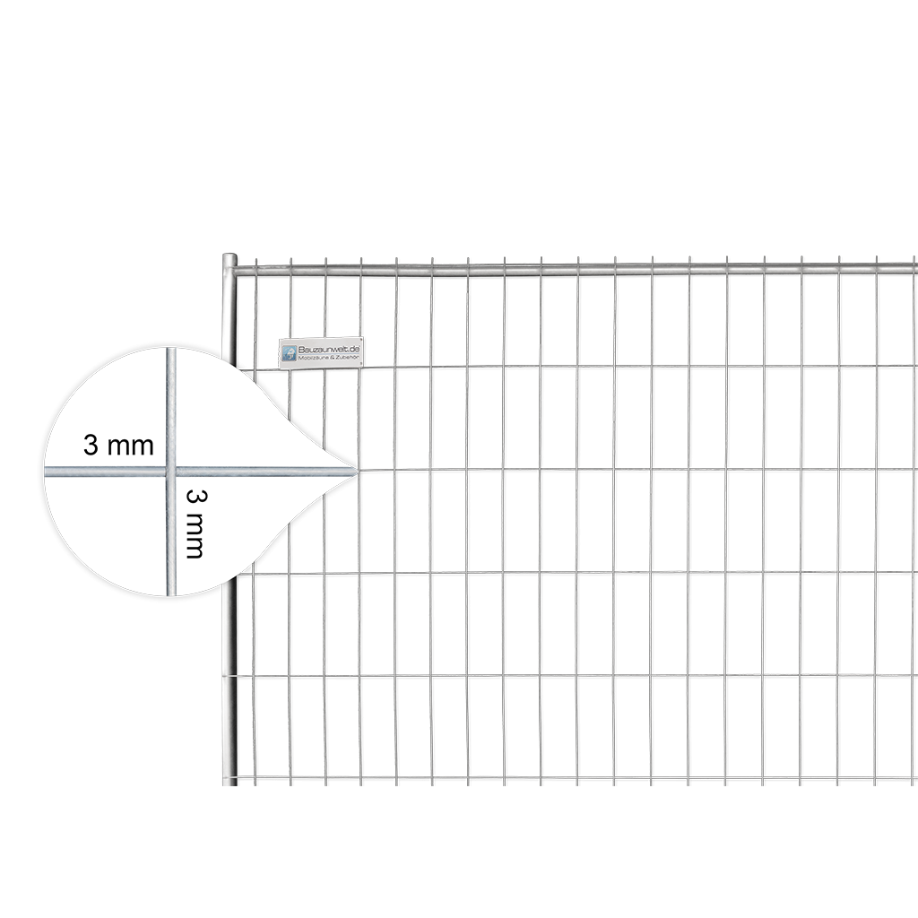 BAUZAUNWELT 13 kg 3,5 x 2,0 m Mobilzaun EUTOP - stabil - Draht 3 mm
