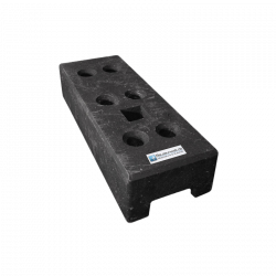 Bauzaunfuß 24 kg PVC - 6 Löcher - 1 Steckplatz Vierkant