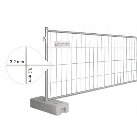 Stavební plot 11 kg poloviční výšky 3,5 x 1,2 m tloušťka drátu 3,2 x 3,2 mm