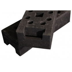 Bauzaunfuß 24 kg PVC - 6 Löcher - 1 Steckplatz Vierkant
