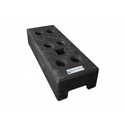 Bauzaunfuß 24 kg PVC - 6 Löcher - 1 Steckplatz Vierkant