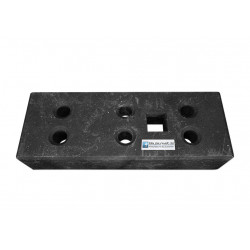 Bauzaunfuß 24 kg PVC - 6 Löcher - 1 Steckplatz Vierkant