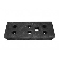 Bauzaunfuß 24 kg PVC - 6 Löcher - 1 Steckplatz Vierkant