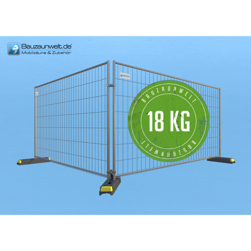 BAUZAUNWELT 5er Set 18 kg Mobilzaun - Betonfuß und Verbinder BAUZAUNWELT 5er Set 18 kg Mobilzaun - Betonfuß und Verbinder
