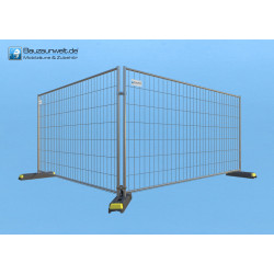 BAUZAUNWELT 26er oder 30er Set 14 kg Mobilzaun - Bauzaun Palette Betonfuß Verbinder