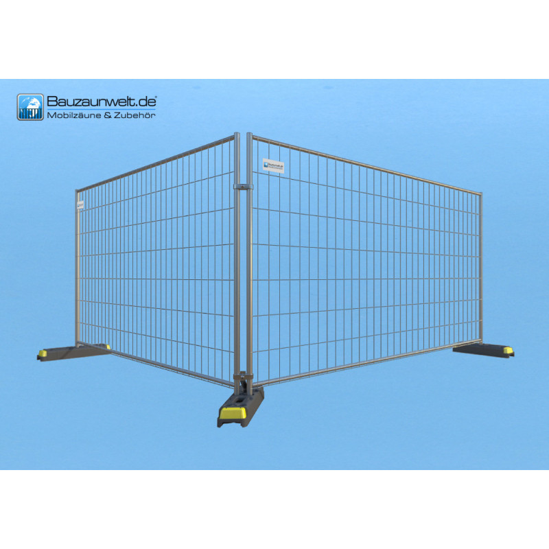 BAUZAUNWELT 26er oder 30er Set 14 kg Mobilzaun - Bauzaun Palette Betonfuß Verbinder