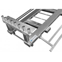 15er Set Mobilzaun 2,20 x 2,00 m 10,5 kg Rohr in Rohr feuerverzinkt - 16 kg PE Fuß