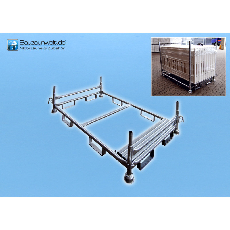 Stacking pallet for barrier fence / fall protection