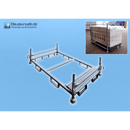 Stacking pallet for barrier fence / fall protection