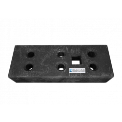 Construction fence base 24 kg PVC - 6 holes - 1 square slot