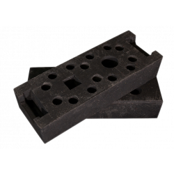 Bauzaunfuß 24 kg PVC - 6 Löcher - 1 Steckplatz Vierkant