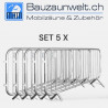 Set of 5 Crowd Control Barriers - 2,3 m - Economy 10 kg - galvanized