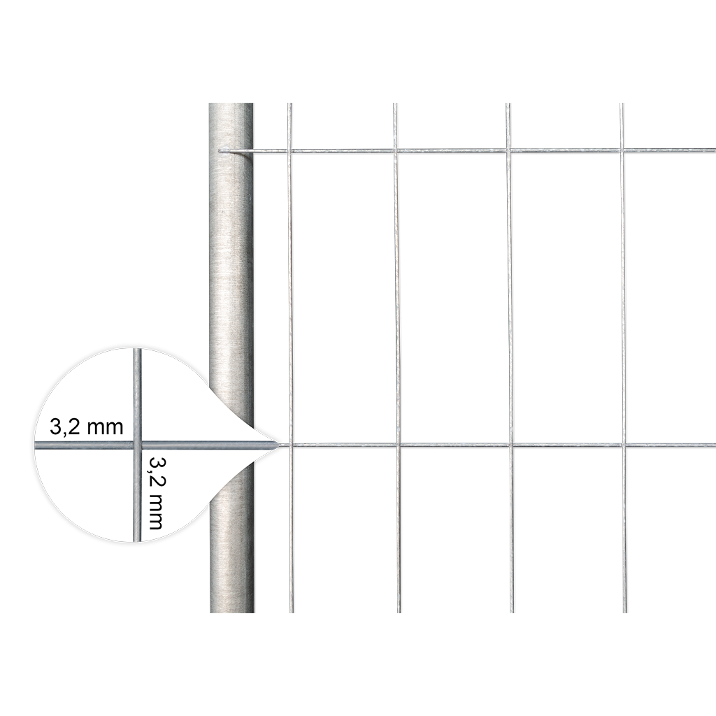 BAUZAUNWELT 14 kg 3,5 x 2,0 m Mobilzaun EUTOP Exklusiv - stabil - Draht 3,2 mm
